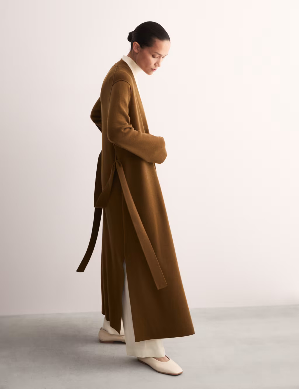 Pure Merino Wool Wrap Longline Cardigan | Marks & Spencer (UK)