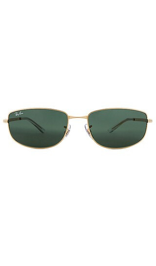Ray-Ban Rectangle Sunglasses in Metallic Gold. | Revolve Clothing (Global)
