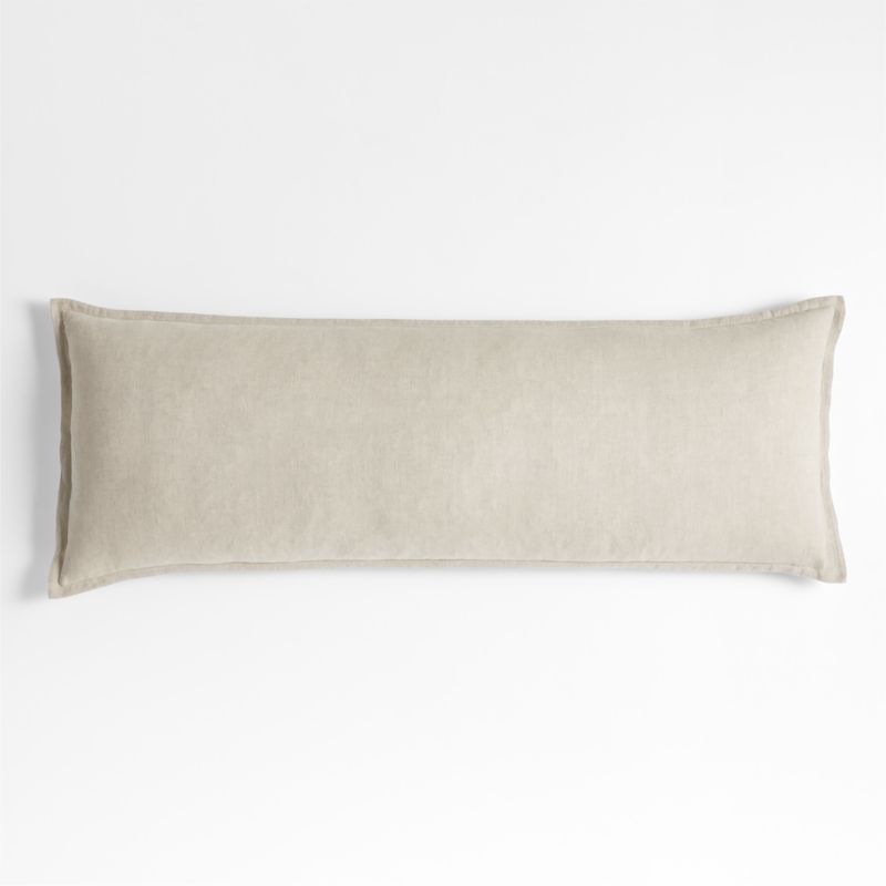 Warm Natural Belgian Flax Linen 54"x20" Body Pillow Cover + Reviews | Crate & Barrel | Crate & Barrel
