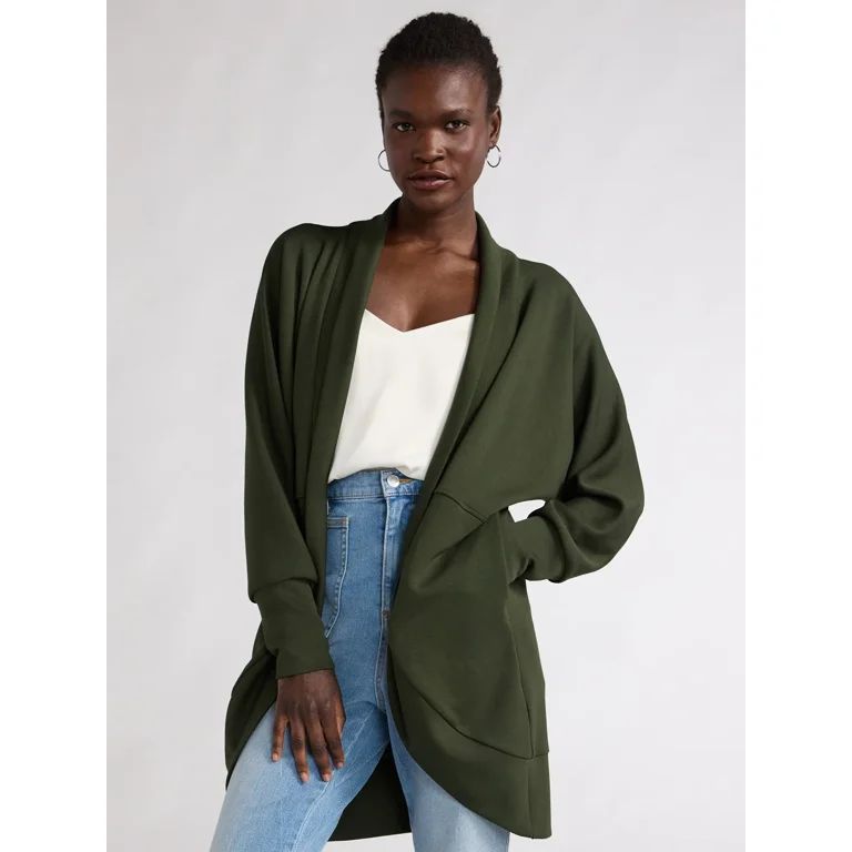 Scoop Women’s Ultimate ScubaKnit Cardigan, Sizes XS-XXL - Walmart.com | Walmart (US)