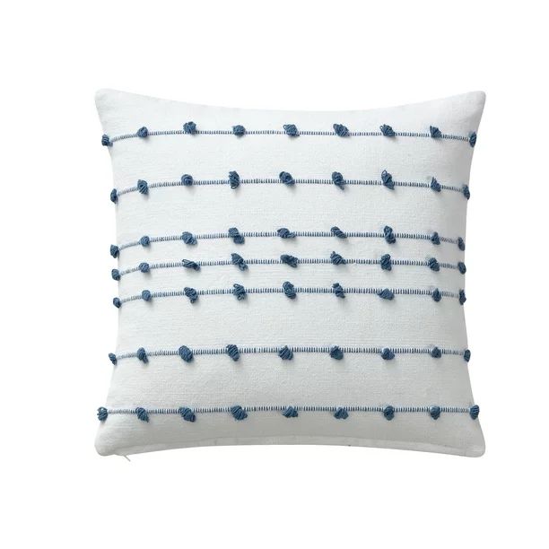 Blue Woven Stripe Decorative Pillow Cover, Mainstays, 18" x 18", 1 Piece - Walmart.com | Walmart (US)