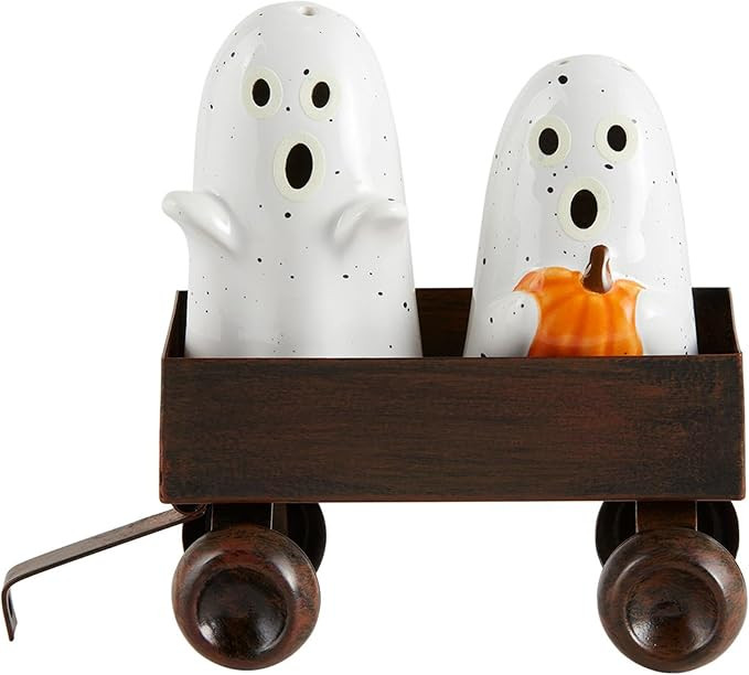 Mud Pie Glow Ghost Salt And Pepper; assembled 3 1/2" x 4 1/4" | Amazon (US)