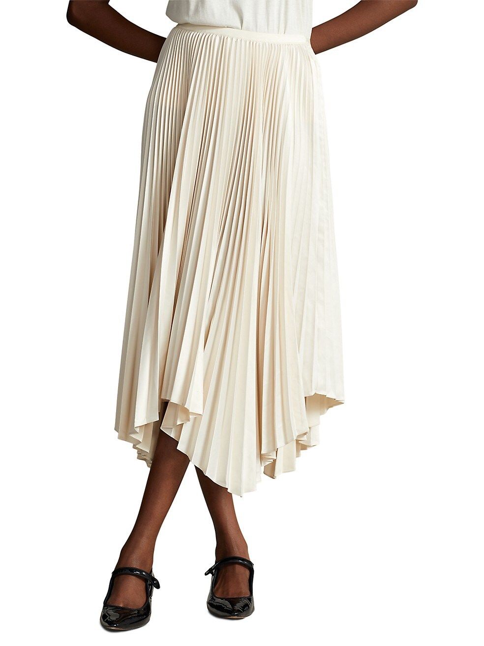 Pleated Asymmetric Midi Skirt | Saks Fifth Avenue