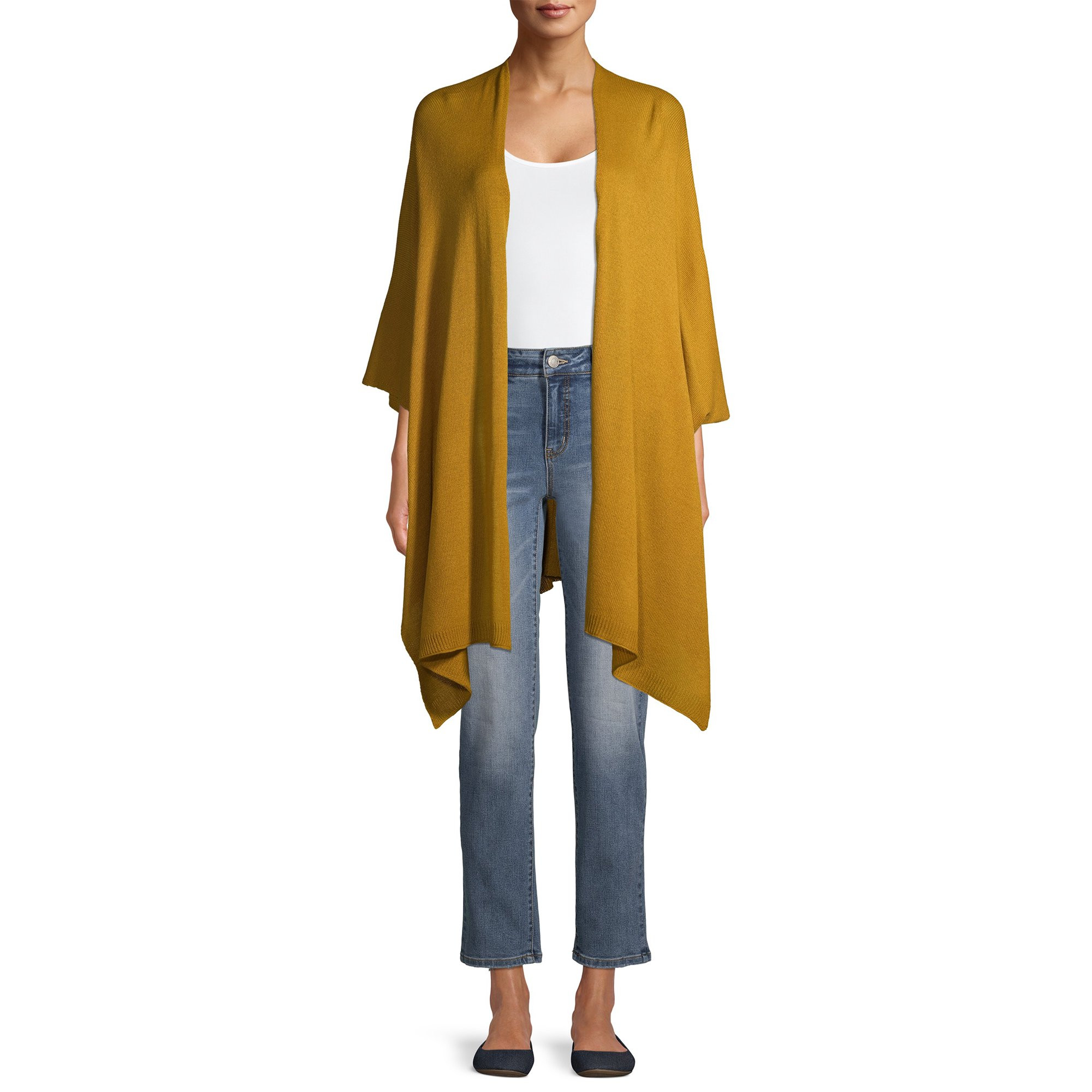 Time And Tru Tt Solid Knit Kimono | Walmart (US)
