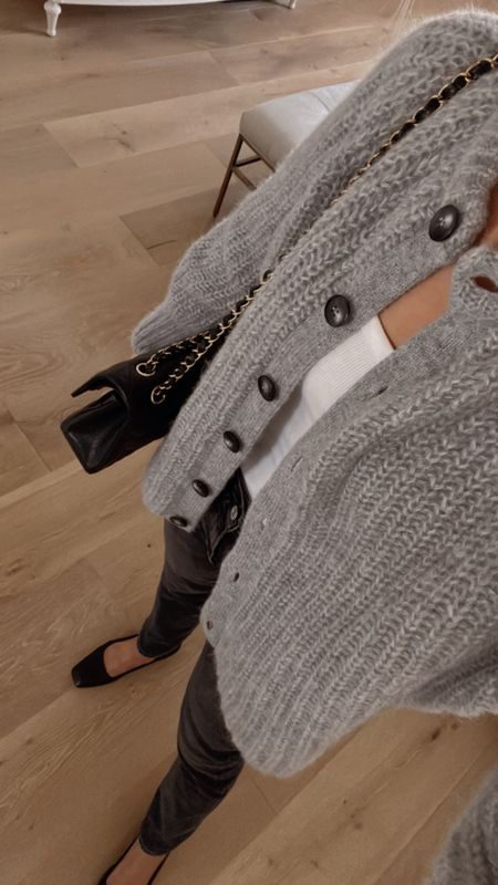 Knit cardigan. Ballet flats. TTS- Straight leg denim TTS-Sezane cardigan  - Sezane lovers 

#LTKstyletip #LTKshoecrush #LTKhome