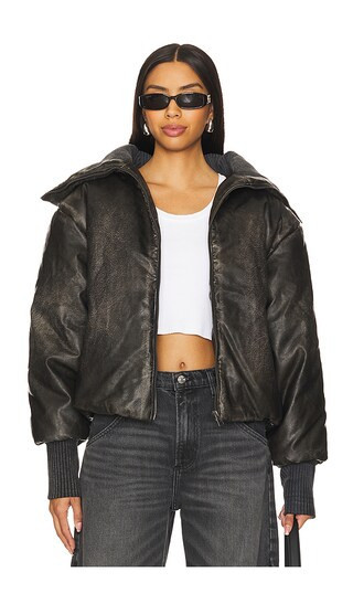 Jaded London Puffer Bomber in Black. | Revolve Clothing (Global)