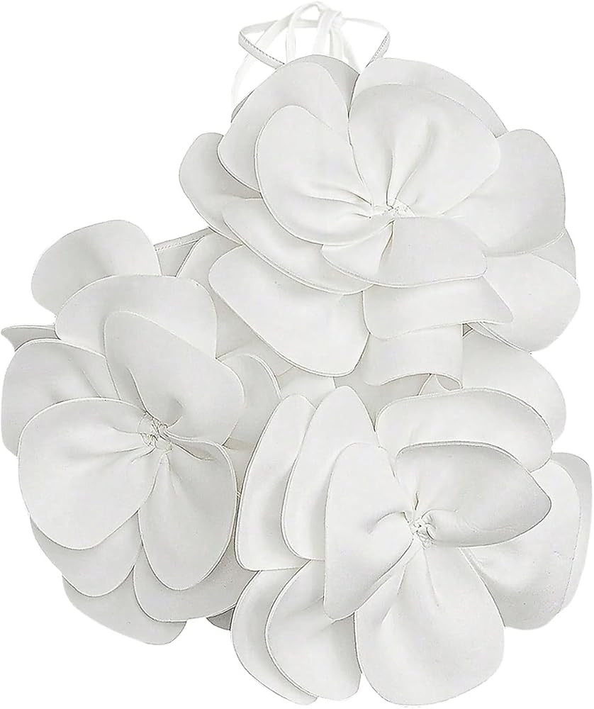 GORGLITTER Women's 3D Flower Halter Cropped Camisole Top Floral Backless Sleeveless Cami Tops | Amazon (US)