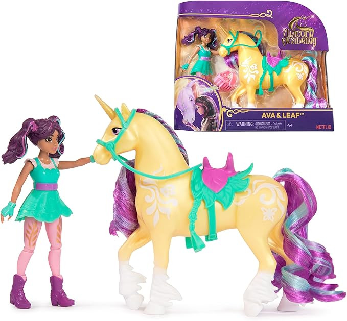 Unicorn Academy, Ava & Leaf Set with 2 Riding Accessories & Hair Styling Tool, Dolls & Unicorn To... | Amazon (US)