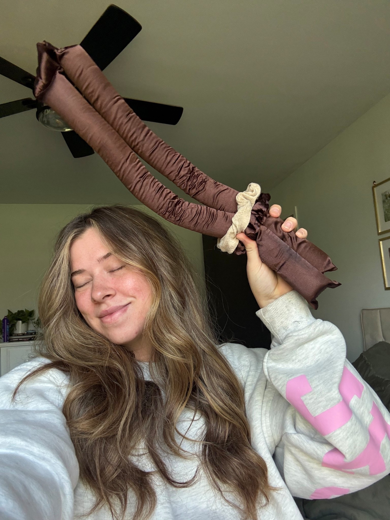 First time trying these heatless curls! I’m not complaining! And it was comfy to sleep in as well  