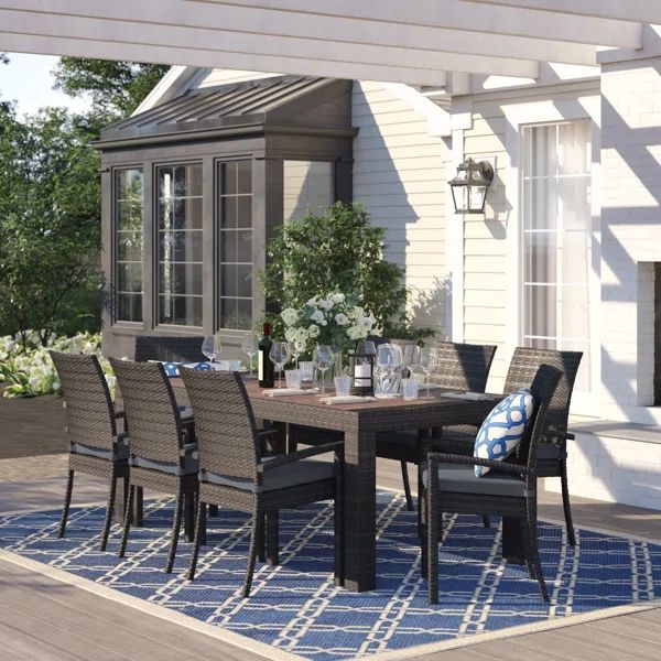 Northridge Rectangular 8 - Person 83'' Long Dining Set with Cushions | Wayfair North America