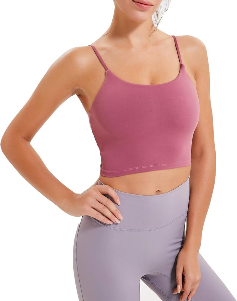 Lemedy Women Padded Sports Bra Fitness Workout Running Shirts Yoga Tank Top | Amazon (US)