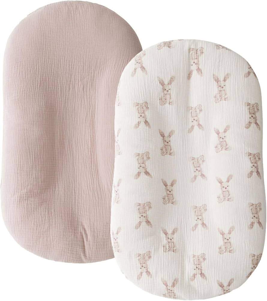 Little Jump Cotton Muslin Baby Lounger Covers, 2 Pack, Soft Removable Slipcovers for Newborn Infa... | Amazon (US)