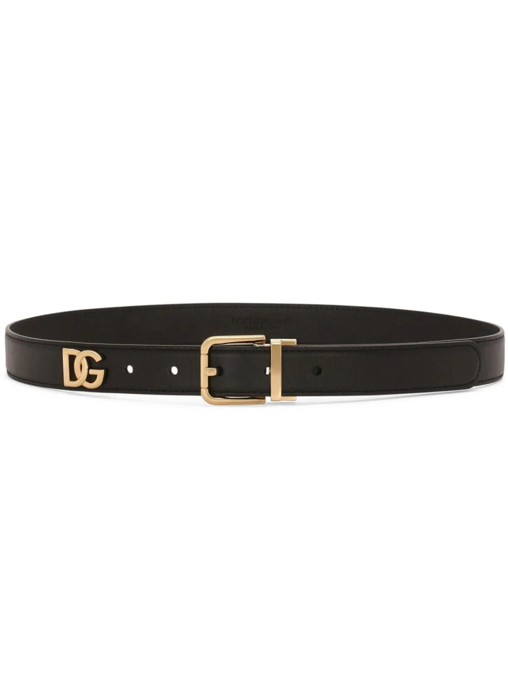 Dolce & Gabbana Women's Smooth Leather Dg Belt With 8 in Black | Size 90 | BE1351AQ420 | LOZURI