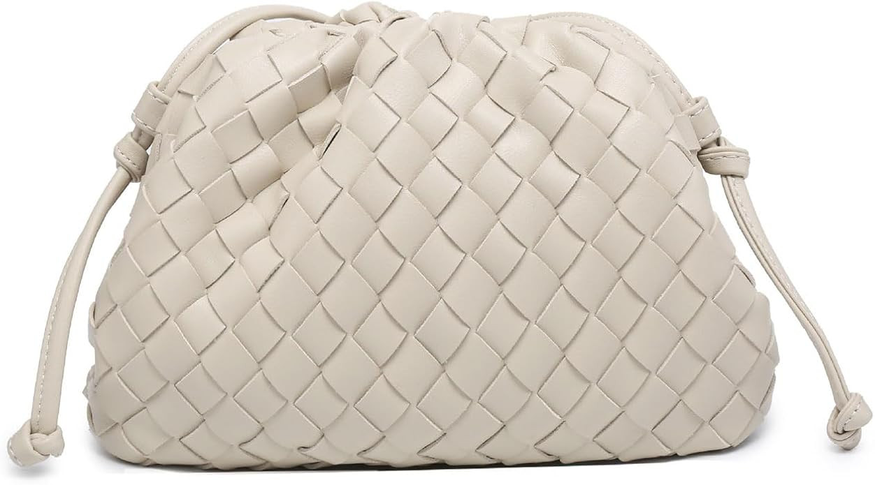 Woven Clutch Purse for Women Fashion Small Square Handbag Vintage Premium Bag PU Leather Handmade... | Amazon (US)
