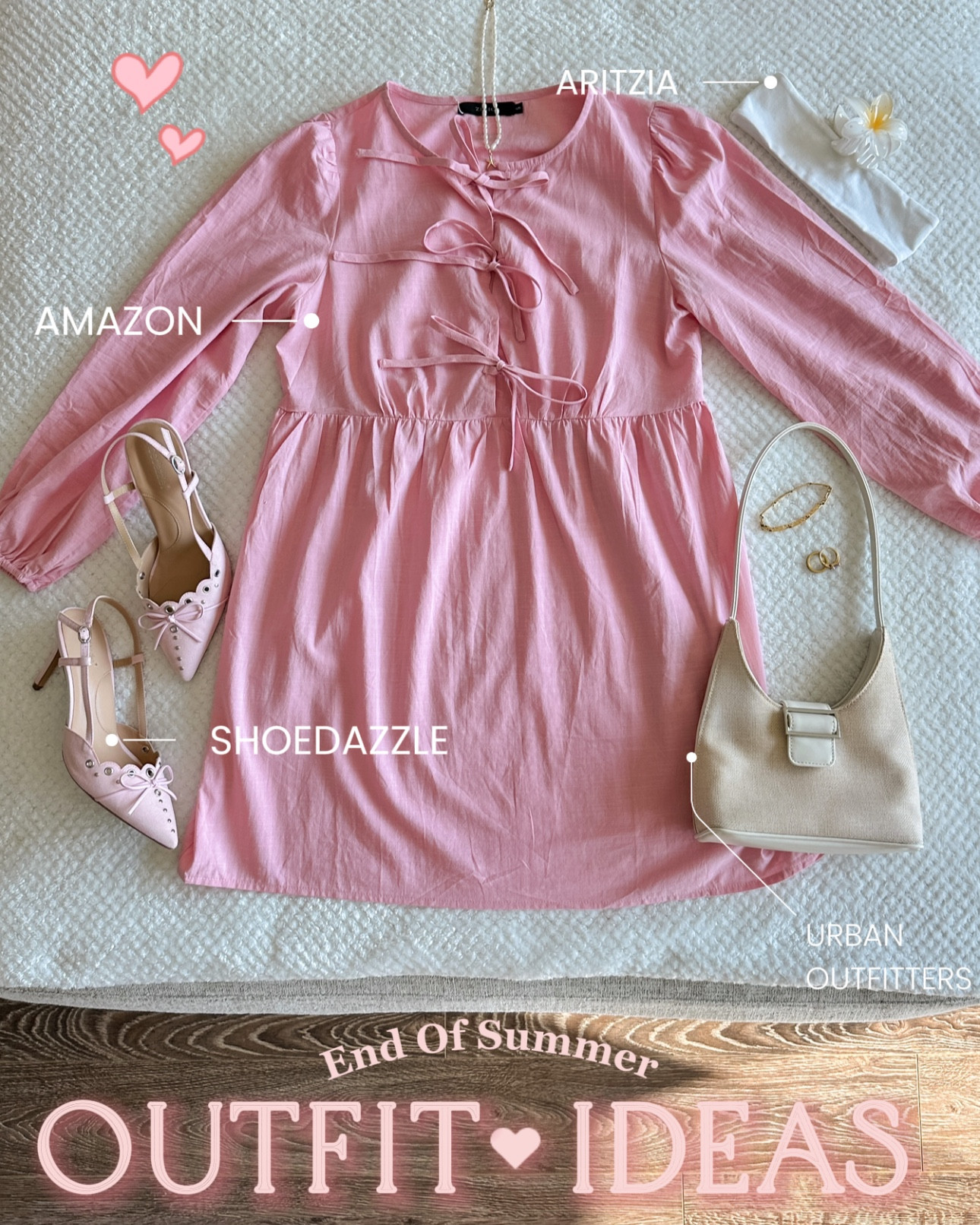 Rounding up some outfit ideas to celebrate the end of summer (especially if it’s still hot where you live!) 🩷 As a Texas girly, I am still struggling to dress in true fall vibes when it’s still 90 degrees outside 😭 Enjoy these cutie fits!
 🌸 PINK DRESS OUTFIT Dress: Amazon (Brand: Zesica) Headband: Aritzia Flower clip: Amazon Shoulder bag: Urban Outfitters  Pink slingback heels: ShoeDazzle (or Justfab). These are an affordable version of the Revolve ones!
 💐 PASTEL FLORALS Dress: Simple Retro Hat: Dollar Tree (still can’t believe I found this there lol) Sunglasses: Amazon Flower clip: Amazon Heeled sandals: JustFab Bag: Urban Outfitters
 🍨 DREAMY NEUTRALS Tank top: Simple Retro Pants: Simple Retro Bag: Bottega Veneta (you can find similar ones on Amazon) Optional - layer a matching vest on top to round out this look. Vest also from Simple Retro and has an adjustable back waist 🫶
 💙 CLASSY & DRESSY Dress: Amazon (Brand: Zesica) Heels: Amazon (Brand: Dream Pairs) Woven bag: JustFab Necklace: Amazon Bracelet: Vintage Rings: Vintage & Revolve 
#latesummeroutfit #amazonfashion #fashionfinds  

#LTKFindsUnder50 #LTKSeasonal #LTKStyleTip