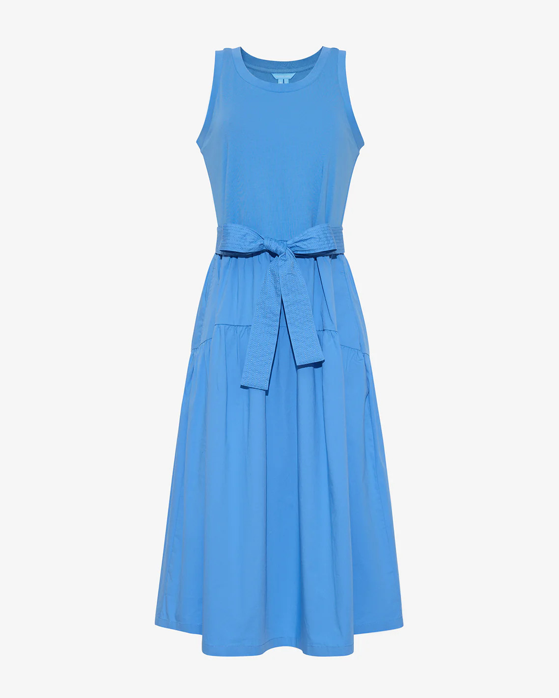Lila Mixed Media Midi Dress in Light Blue | Draper James (US)