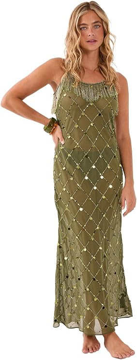 Nasty Gal Women's Coin and Tassel Embellished Maxi Dress | Amazon (US)