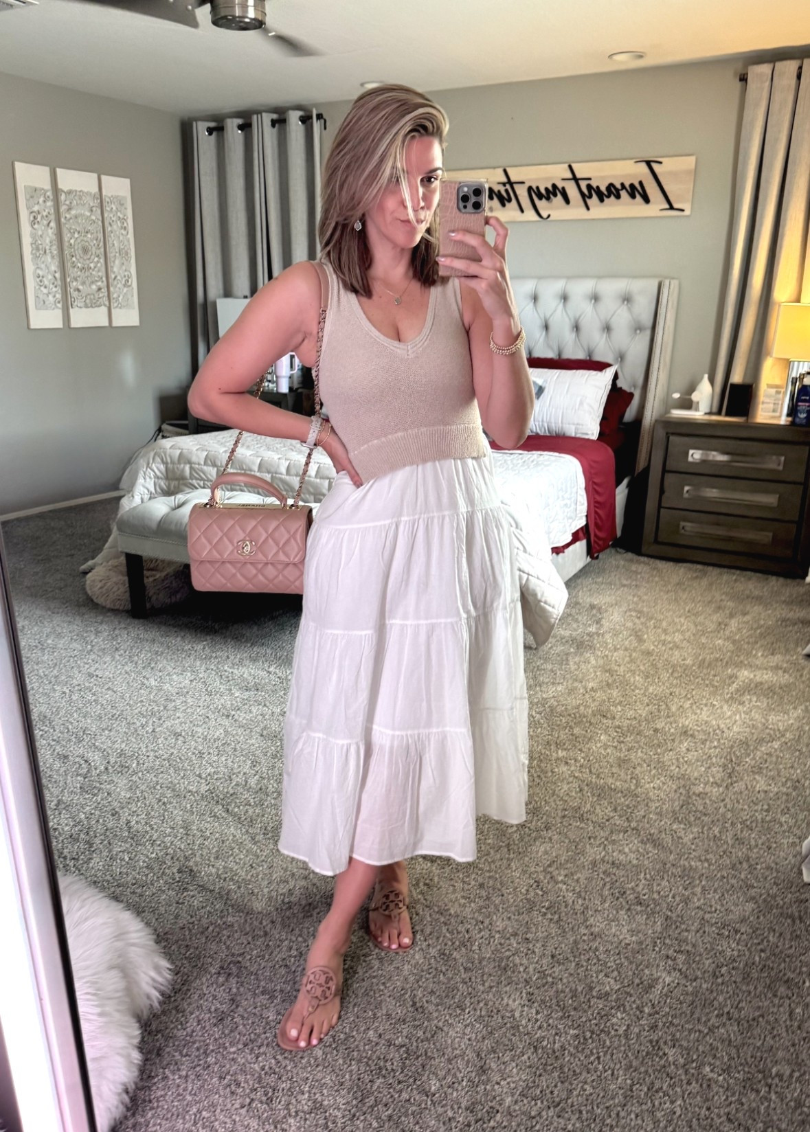 One piece knit top and white skirt. Super cute and not see through. Perfect neutral casual dress.

#LTKParties #LTKStyleTip