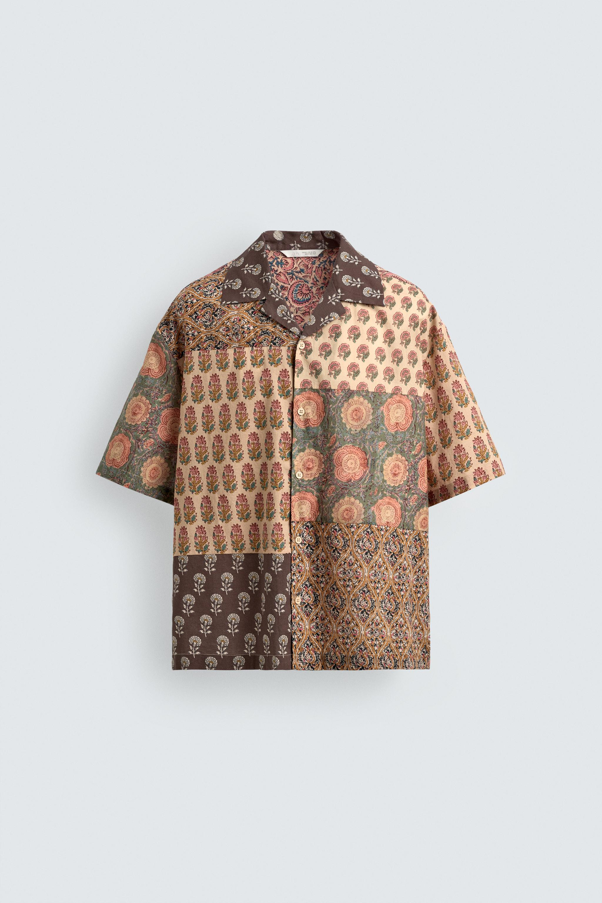 RELAXED FIT PATCHWORK PRINT SHIRT | Zara IT