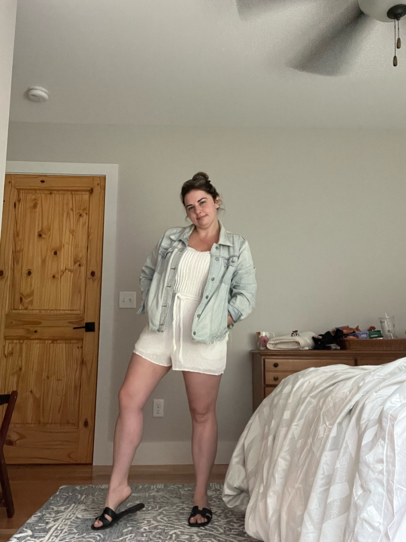 Easy fall transition outfit 

Romper - xl 
Jean jacket - large 

White romper, casual outfit, fall outfit, light wash denim jacket, Jean jacket, midsize outfit 

#LTKstyletip #LTKmidsize #LTKSeasonal
