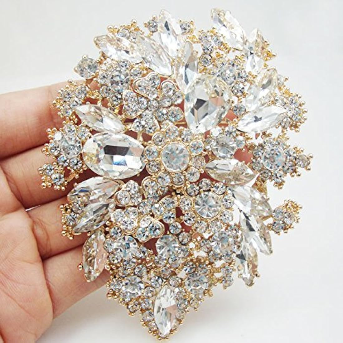 TTjewelry Classic Style Crystal Rhinestone Droplets Flower Art Nouveau Brooch Pins B10390500 | Amazon (US)