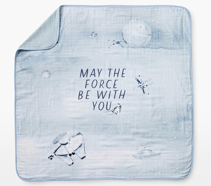 <em>Star Wars</em>&amp;#8482;&amp;#160; Oversized Organic Muslin Baby Blanket, Multi | Pottery Barn Kids