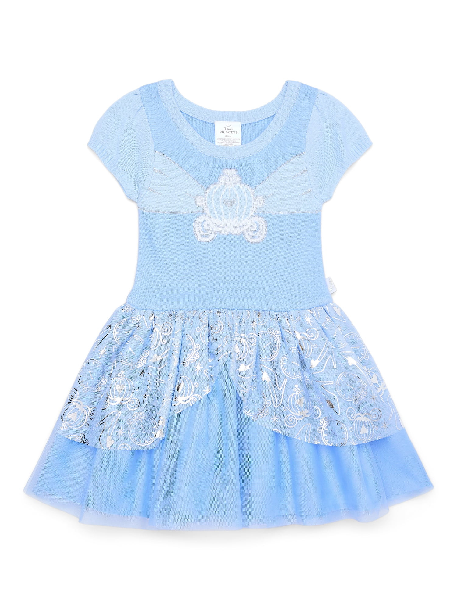 Disney Toddler Girl Cinderella Cosplay Sweater Dress, Sizes 12M-5T - Walmart.com | Walmart (US)