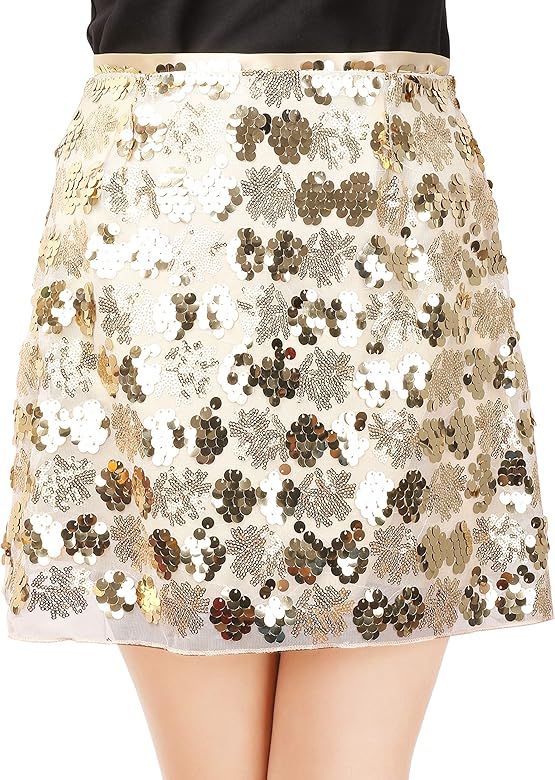 Women's Sexy Sequins Cocktail Mini Skirt Club Dress | Amazon (US)