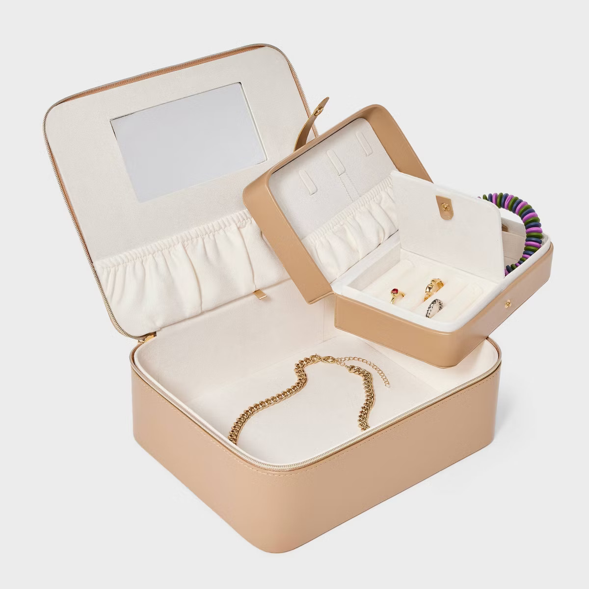 Handle Travel Jewelry Box with Mini Organizer - A New Day™ Brown | Target