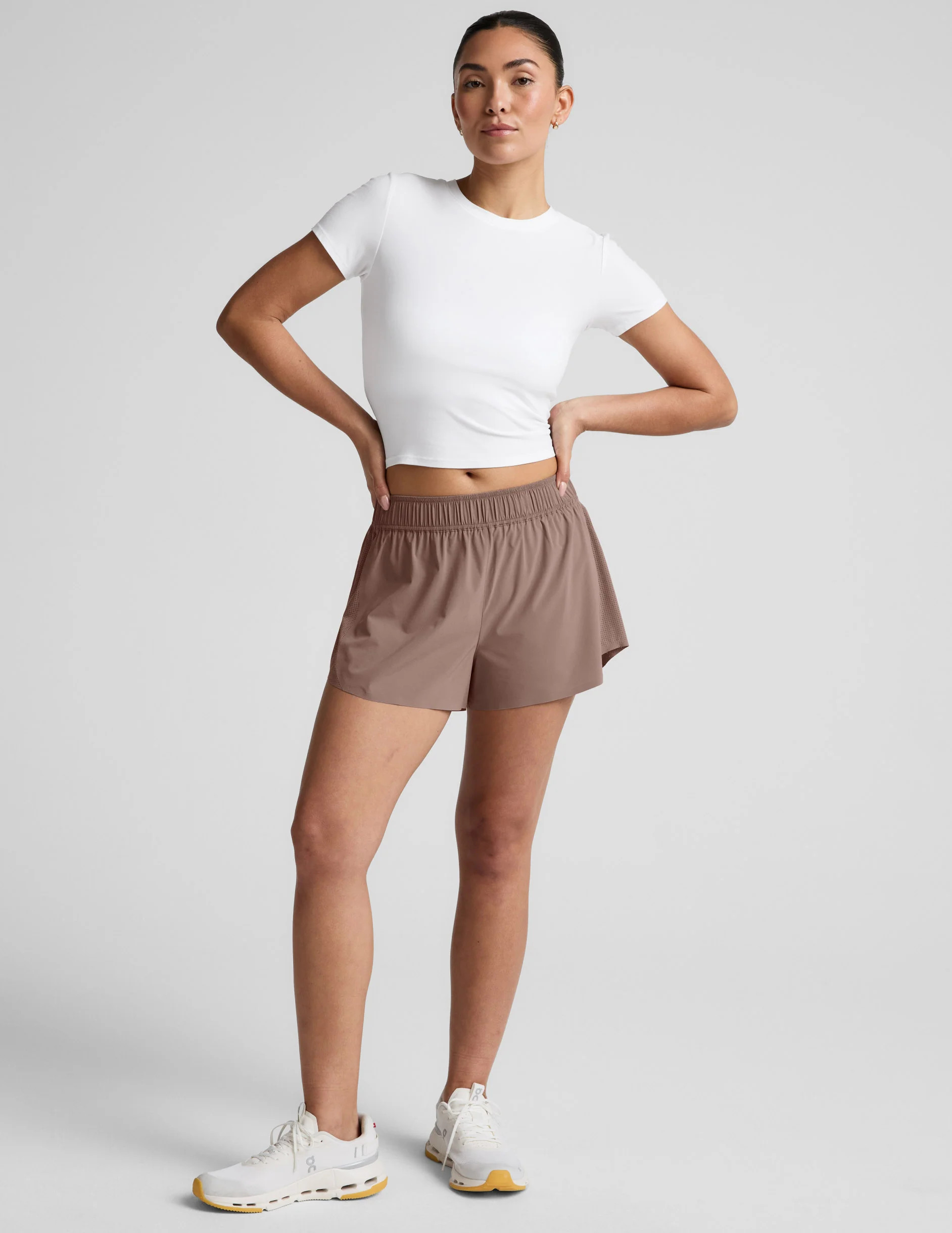 Women's Lined Running Solemate Shorts - Wild Flower Blue | Beyond Yoga | Beyond Yoga