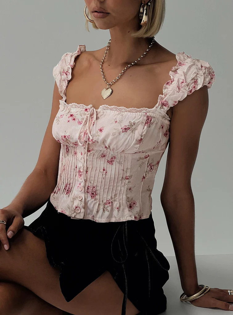 Rinza Top Pink Floral | Princess Polly US