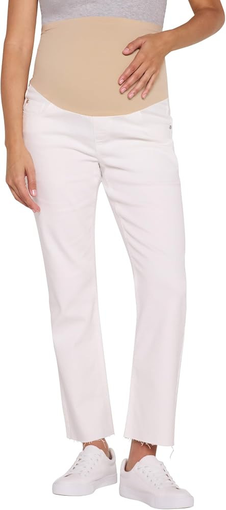 Motherhood Maternity Womens Secret Fit Over The Belly Slim Straight Leg Denim Pregnancy Jeans | Amazon (US)