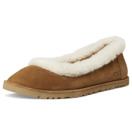 UGG Women's Zora Ballet Flat Shoe, Chestnut, 12 | Amazon (US)