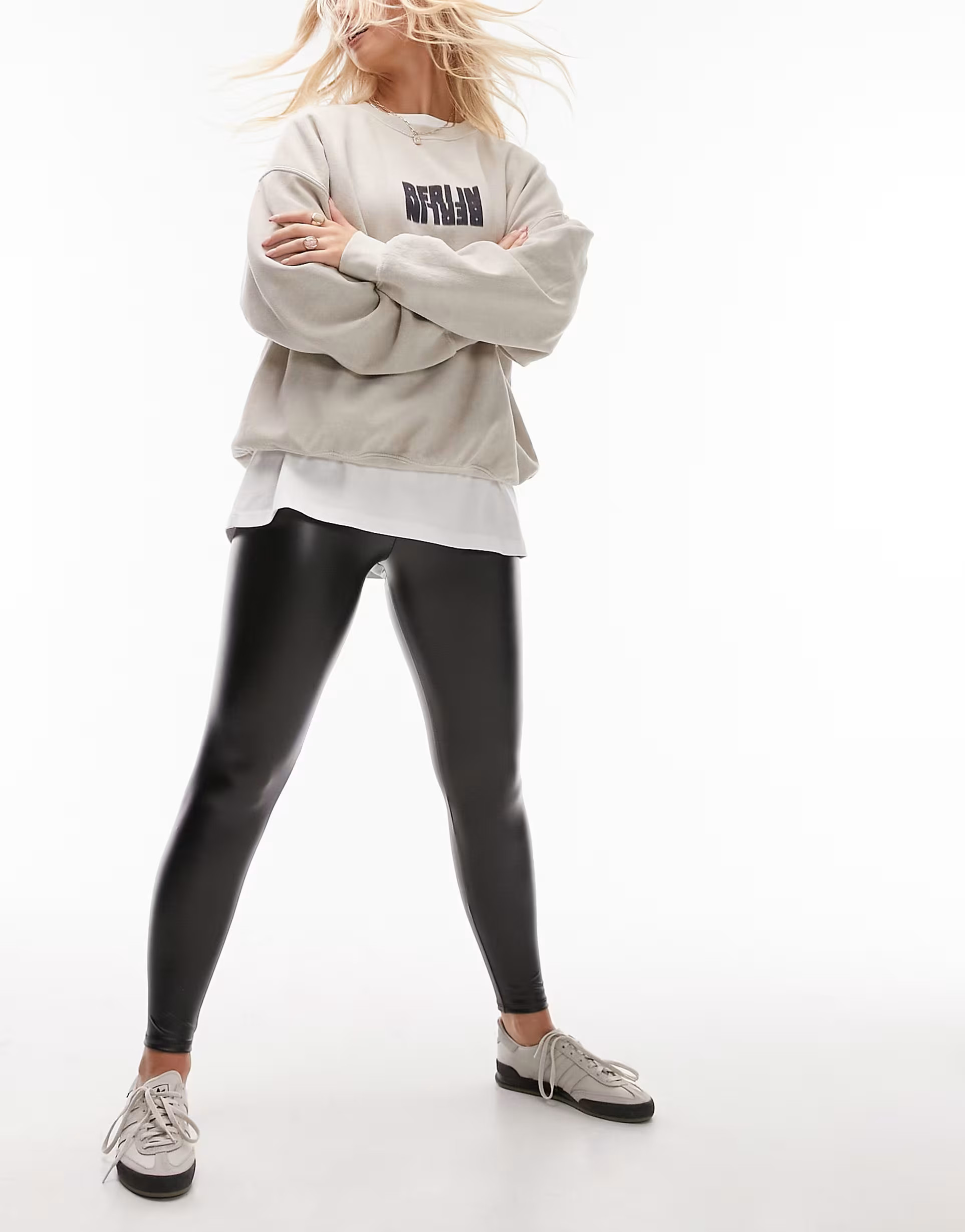 Topshop Hourglass faux leather legging in black | ASOS (Global)