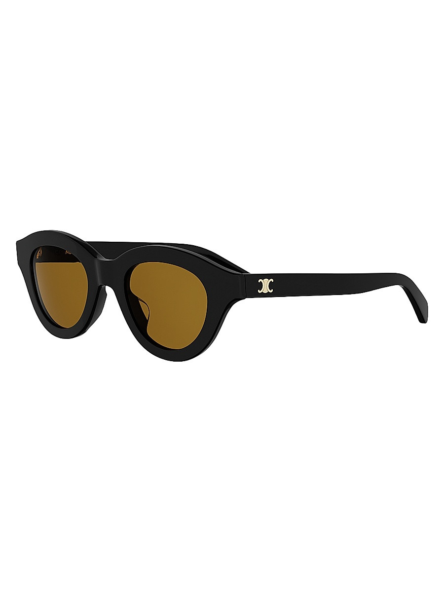 Women's Triomphe Mini 47MM Oval Sunglasses - Shiny Black Roviex | Saks Fifth Avenue