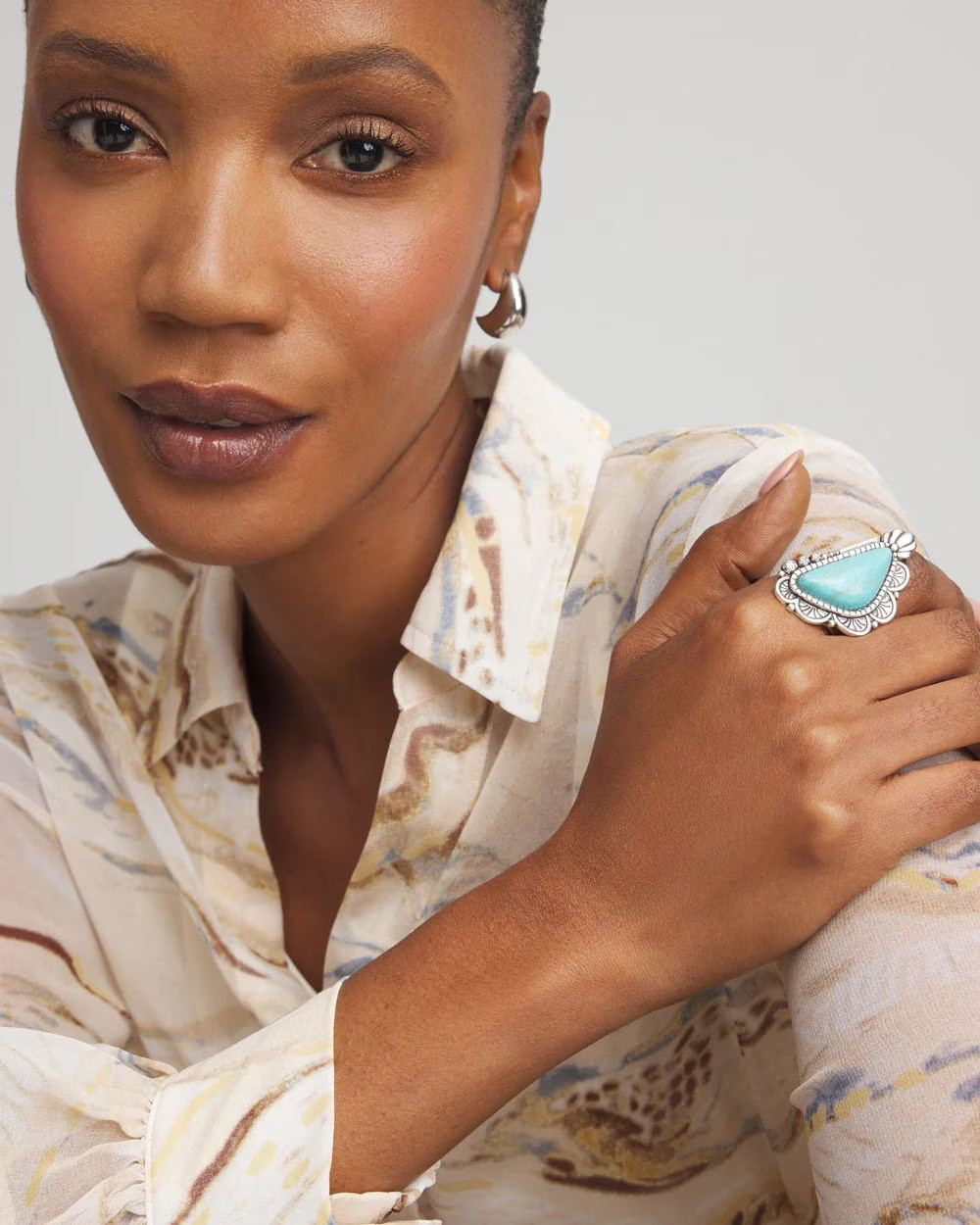 Antique Turquoise Motif Stretch Ring | Chico's