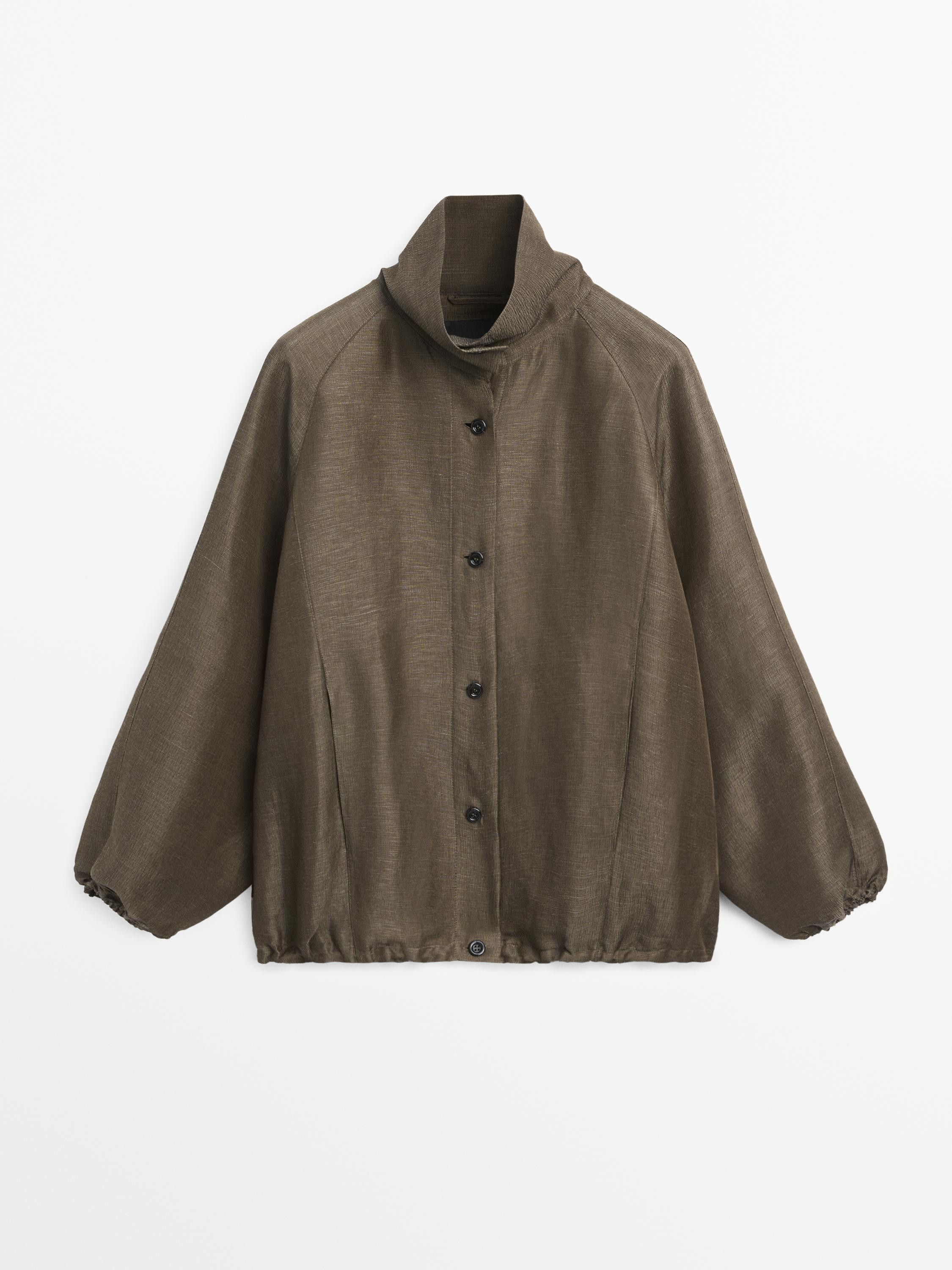 Linen and silk bomber jacket | Massimo Dutti US