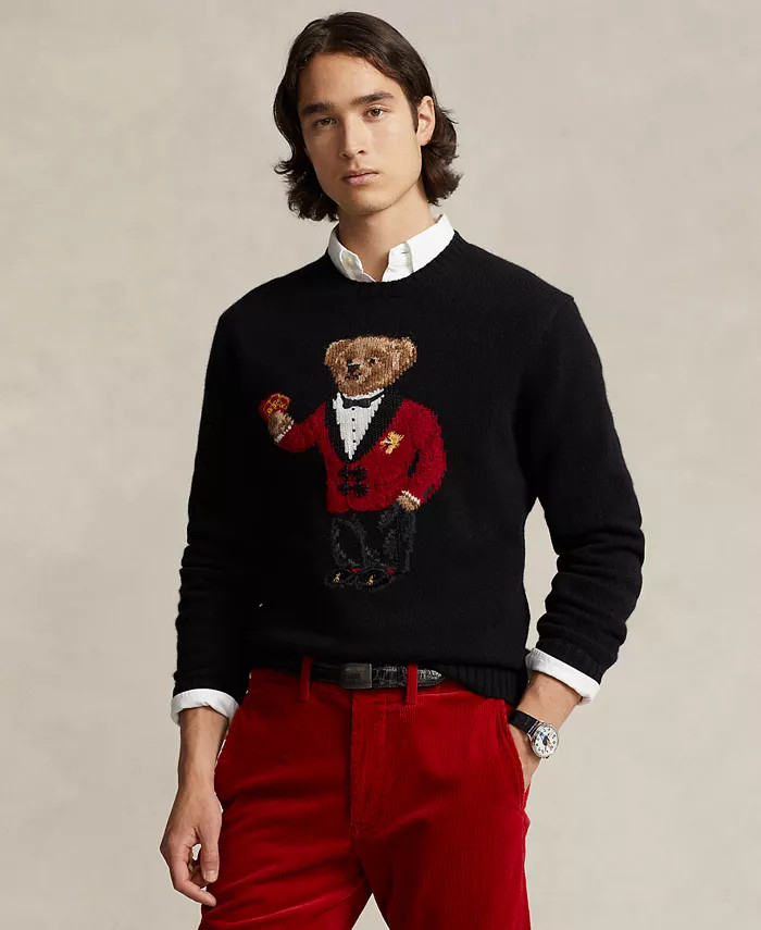 Men's Polo Bear Lunar New Year Sweater | Macy's
