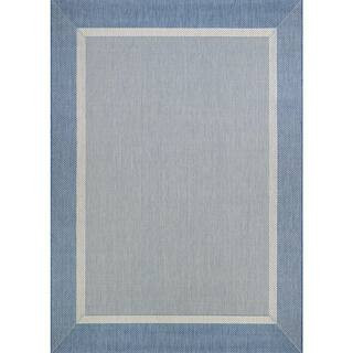 Couristan Recife Stria Texture Champagne-Blue 6 ft. x 9 ft. Indoor/Outdoor Area Rug 5526121251009... | The Home Depot
