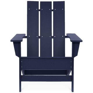 DUROGREEN Aria Navy Recycled Plastic Modern Adirondack Chair | The Home Depot