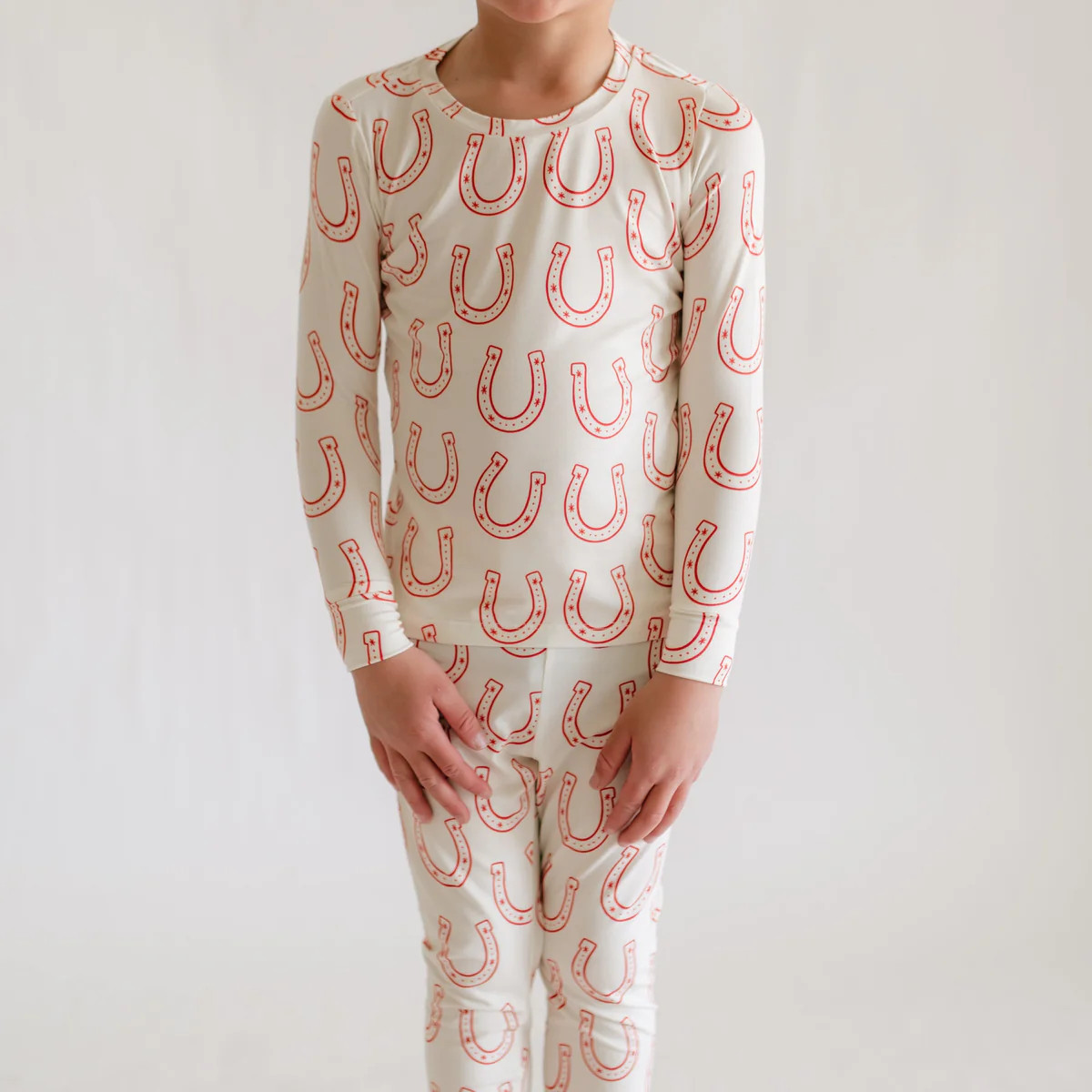 Youth Pajama Set in Horseshoe | Silks Design