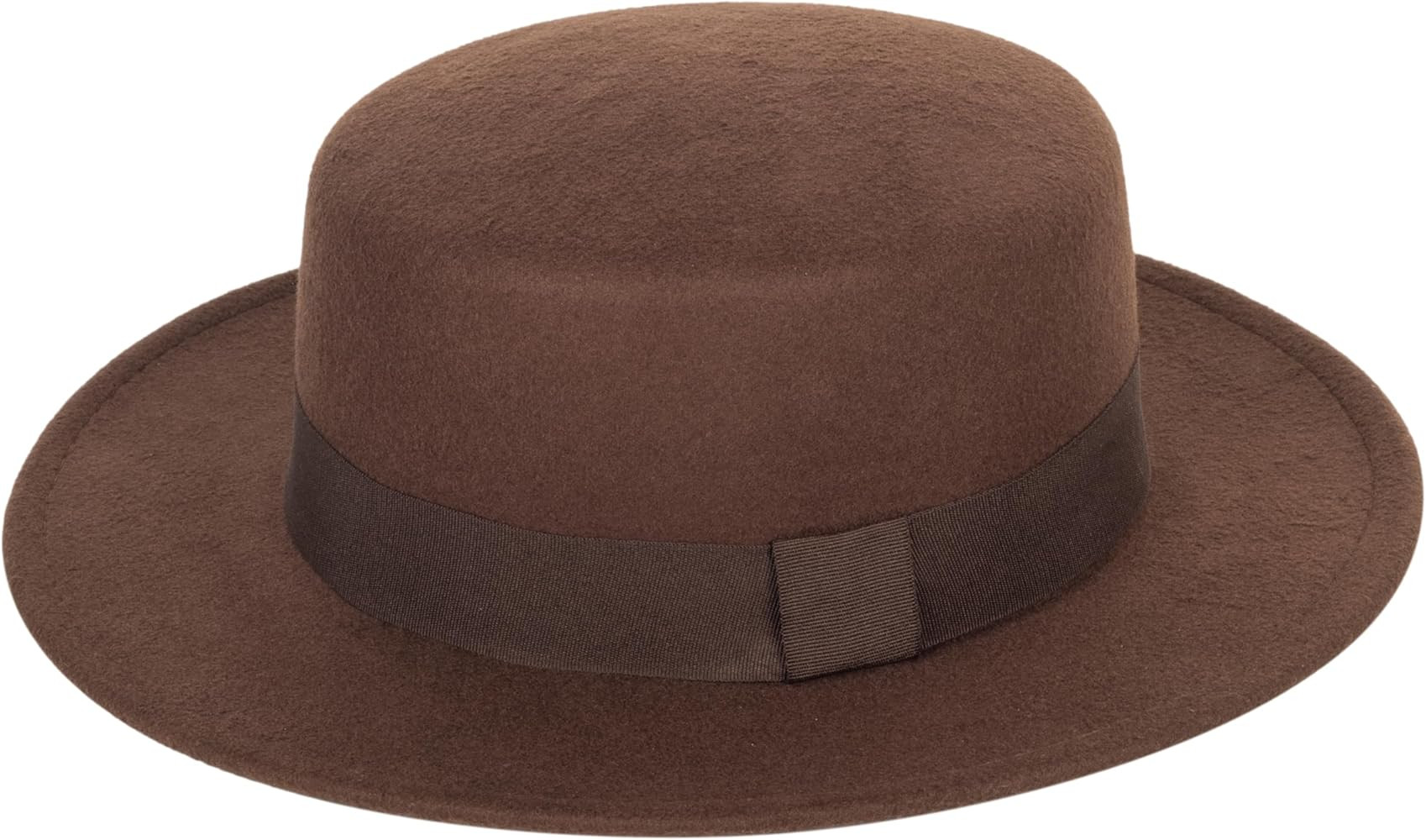Classic Fedora Flat Top Hat Pork Pie Hat Felt Boater Church Derby Cap for Men/Women | Amazon (US)