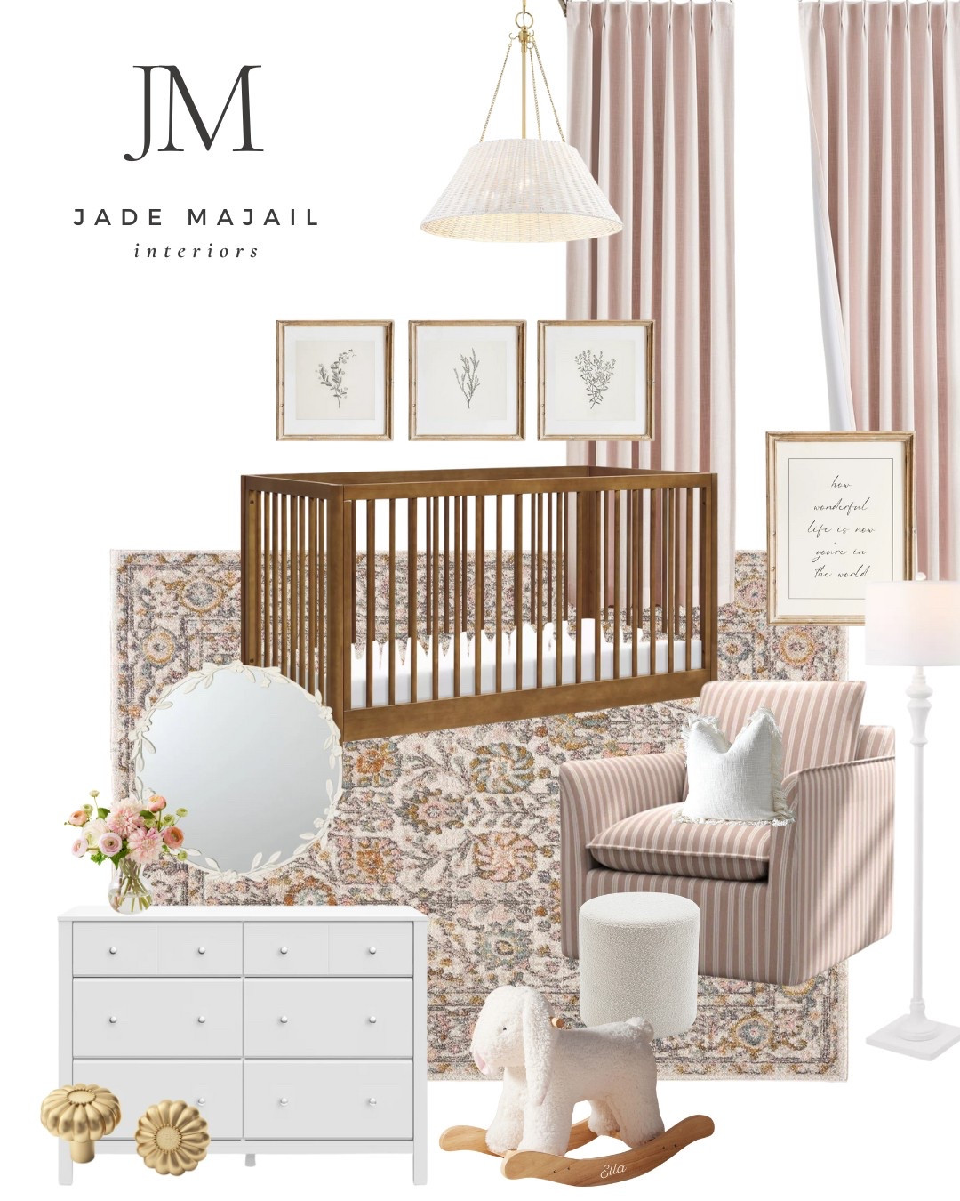 The cutest baby girl nursery design 💐💖 

Chandelier, pink curtains, wall art, crib, floor lamp, dresser, ottoman, mirror, glider, nursery decor

#LTKBaby #LTKHome #LTKKids