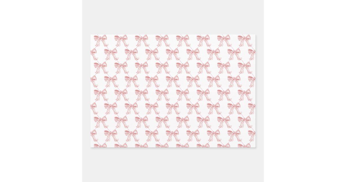 Pink Bows 19" x 29" Wrapping Paper 3 Sheets, Matte | Zazzle | Zazzle