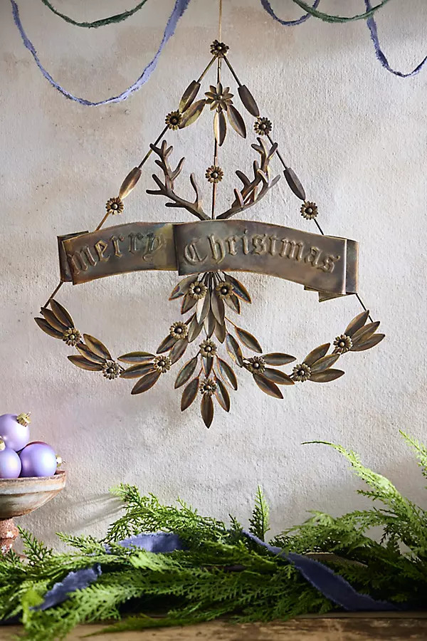 Merry Christmas Iron Wall Hanging | Anthropologie (US)