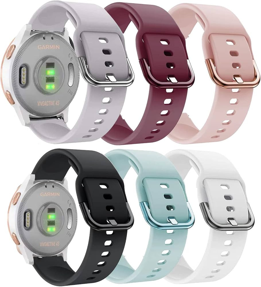 ViCRiOR 6 Pack Bands Compatible with 18mm Garmin Vivoactive 4S / Venu 2S /Venu 3S/ Vivomove 3S Sm... | Amazon (US)