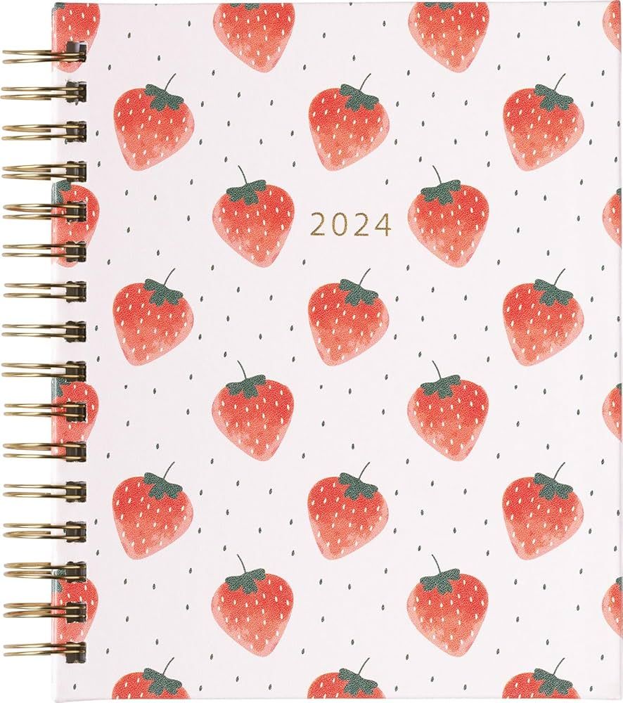 2024 Eccolo Spiral Agenda Planner, Watercolor Strawberries, Weekly & Monthly Views, 12 Months, St... | Amazon (US)