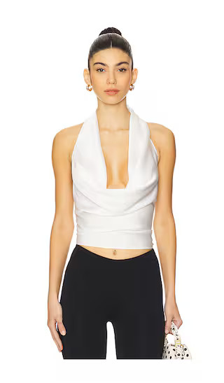Halter Cowl Neck Top in White | Revolve Clothing (Global)