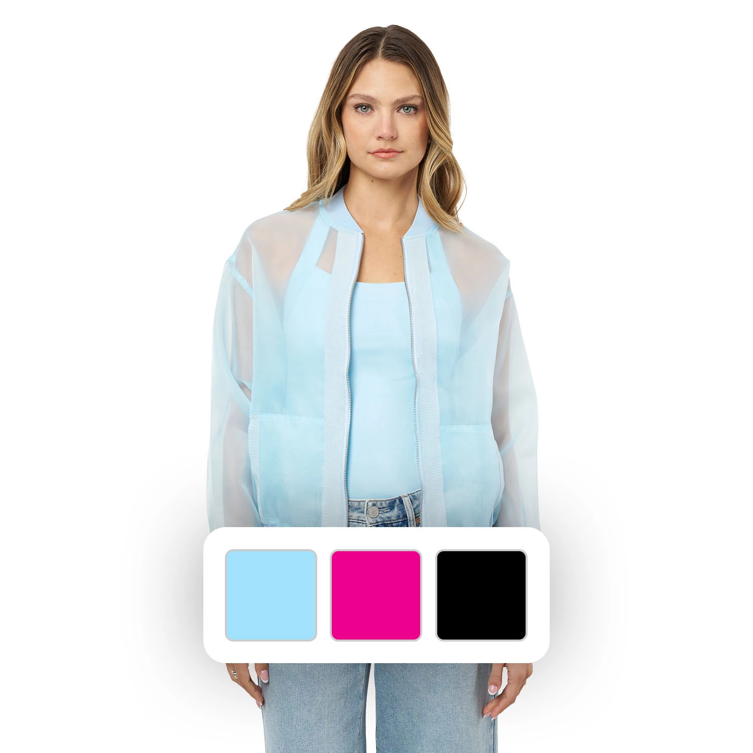 Edited By Remi Bader Women's Sheer Bomber Jacket | Sam's Club