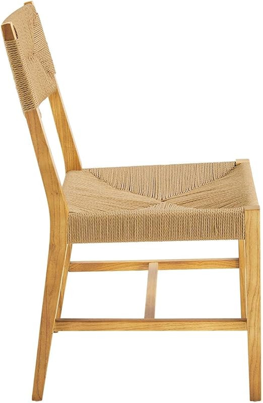 Modway Bodie Elm Wood Dining Side Chair with Paper Rope Seat Natural | Amazon (US)
